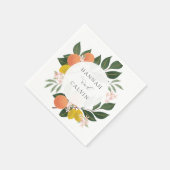 Serviette En Papier Citrus et verdure Mariage Napkin (Coin)