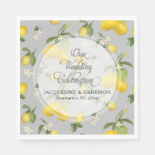 Serviette En Papier Citrus floral citron vert gris n Mariage jaune (Devant)