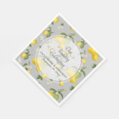 Serviette En Papier Citrus floral citron vert gris n Mariage jaune (Coin)