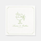 Serviette En Papier Citrus Green Fruit Bowl Frame Wedding Napkins (Devant)