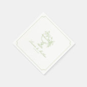 Serviette En Papier Citrus Green Fruit Bowl Frame Wedding Napkins (Coin)