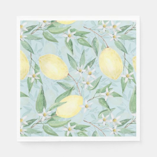Serviette En Papier Citrus jaune citron frais (Devant)