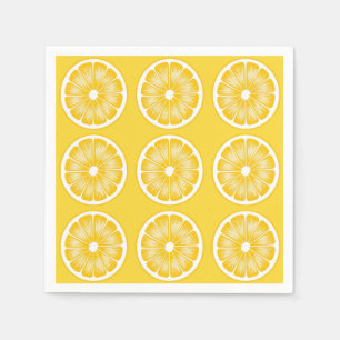 Serviette En Papier Citrus jaune moderne tranche de citron