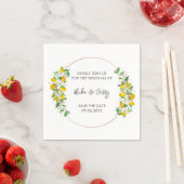 Serviette En Papier Citrus jaune Tropical Citrus Monogram Mariage (En situation)