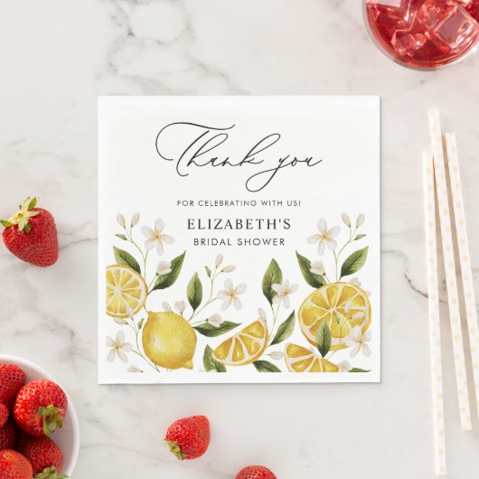 Serviette En Papier Citrus Jolie Fête des mariées citron (En situation)