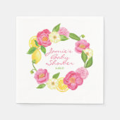 Serviette En Papier Citrus Lemon Floral Rose Baby shower (Devant)