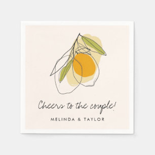 Serviette En Papier Citrus Lemon Moderne minimaliste Wedding shower
