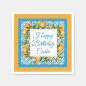 Serviette En Papier Citrus & Marocain Blue Custom Party (Devant)
