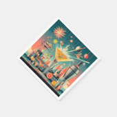 Serviette En Papier Citrus Martini Bar Futuriste Atomique du milieu du (Coin)