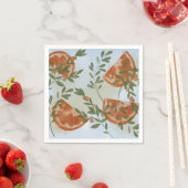 Serviette En Papier Citrus orange et verdure (En situation)