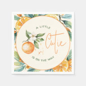 Serviette En Papier Citrus orange Little Cutie | Baby shower serviette (Devant)