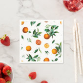 Serviette En Papier Citrus Orange Party Napkin (En situation)