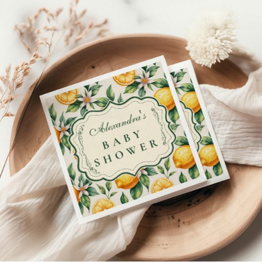 Serviette En Papier Citrus Orchard Baby Shower