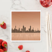 Serviette En Papier City Skyline À L'Aube Papier Napkins