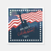 Serviette En Papier City Skyline Independence Day Celebration ID658 (Devant)