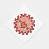 Serviette En Papier Claddagh et Red Knotwork sur rose (Coin)