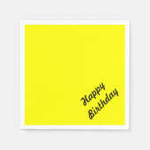 Serviette En Papier Clair Fluorescent Jaune Texte Personnalisé (Devant)