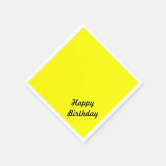 Serviette En Papier Clair Fluorescent Jaune Texte Personnalisé