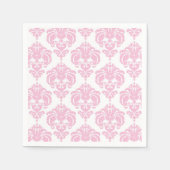 Serviette En Papier Clair rose & blanc Damask Chic Elegant Party (Devant)