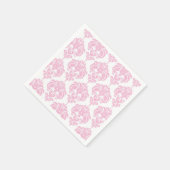 Serviette En Papier Clair rose & blanc Damask Chic Elegant Party (Coin)