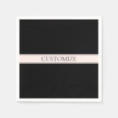 Serviette En Papier Clair rose pâle Bleu Bande et Élégant Texte modifi (Devant)