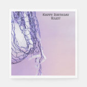Serviette En Papier Clair violet Anniversaire Net & Volleyball (Devant)