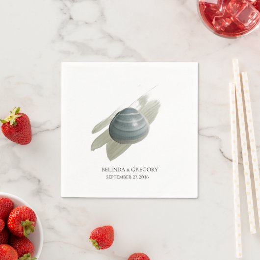 Serviette En Papier Clam Mariage d'aquarelle (En situation)