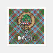 Serviette En Papier Clan Anderson Crest sur Tartan (Devant)