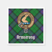Serviette En Papier Clan Armstrong Crest sur Tartan (Devant)