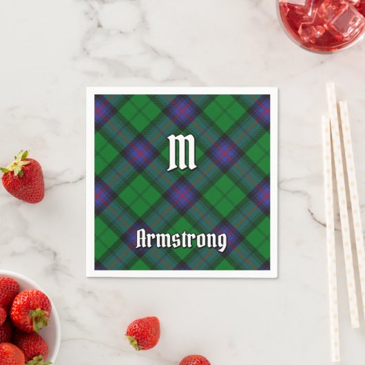 Serviette En Papier Clan Armstrong Tartan Napkins (En situation)