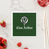 Serviette En Papier Clan Arthur / MacArthur Crest & Tartan (En situation)