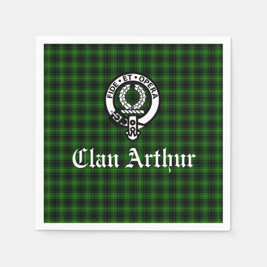 Serviette En Papier Clan Arthur / MacArthur Crest & Tartan (Devant)