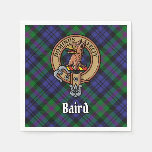 Serviette En Papier Clan Baird Crest sur Tartan (Devant)