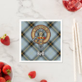 Serviette En Papier Clan Bell Crest sur Tartan (En situation)