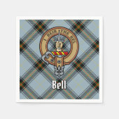 Serviette En Papier Clan Bell Crest sur Tartan (Devant)