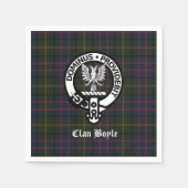 Serviette En Papier Clan Boyle Crest Badge et Tartan (Devant)