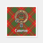 Serviette En Papier Clan Cameron Crest sur Tartan (Devant)