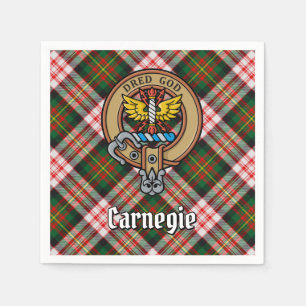 Serviette En Papier Clan Carnegie Crest sur la robe Tartan