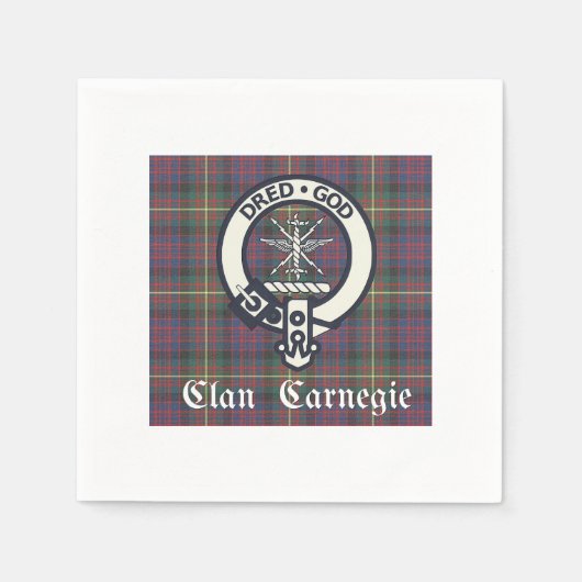 Serviette En Papier Clan Carnegie Crest Tartan (Devant)