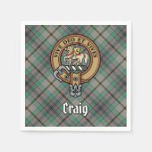Serviette En Papier Clan Craig Crest sur Tartan (Devant)