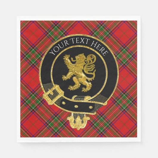 Serviette En Papier Clan Crest Lion Tartan (Devant)