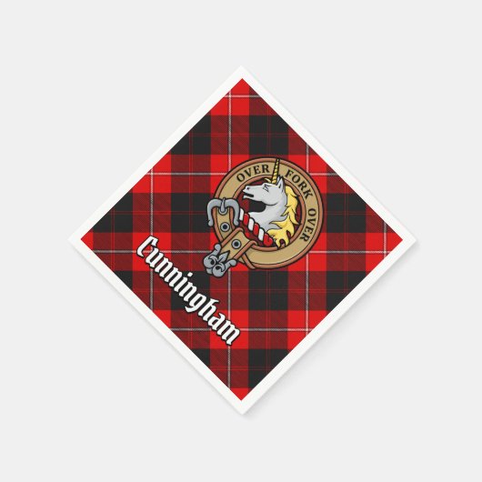 Serviette En Papier Clan Cunningham Crest sur Tartan (Coin)