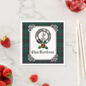 Serviette En Papier Clan Davidson Crest Badge & Tartan Holiday (En situation)
