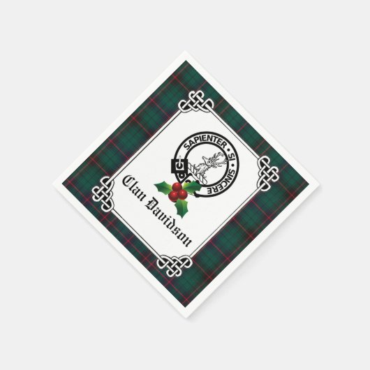 Serviette En Papier Clan Davidson Crest Badge & Tartan Holiday (Coin)