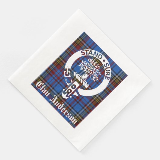 Serviette En Papier Clan écossais Anderson Crest & Tartan (Coin)