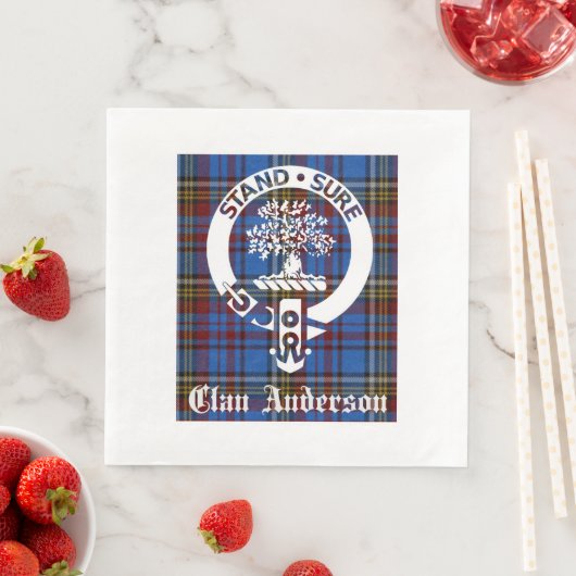 Serviette En Papier Clan écossais Anderson Crest & Tartan (En situation)
