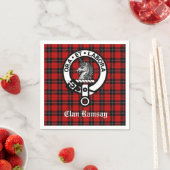 Serviette En Papier Clan écossais Ramsay Crest Badge & Tartan (En situation)