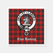 Serviette En Papier Clan écossais Ramsay Crest Badge & Tartan (Devant)