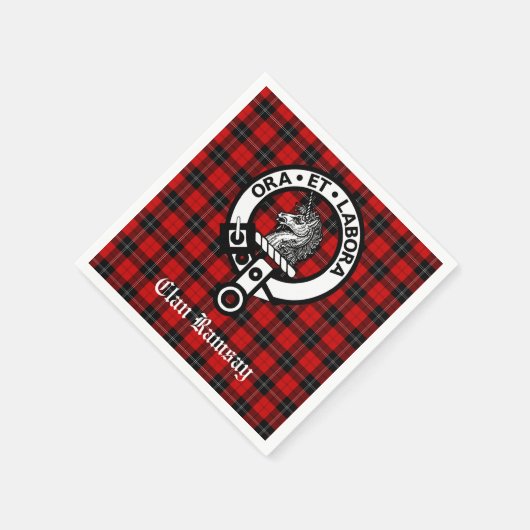 Serviette En Papier Clan écossais Ramsay Crest Badge & Tartan (Coin)