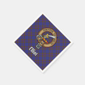 Serviette En Papier Clan Elliot Crest sur Tartan moderne (Coin)